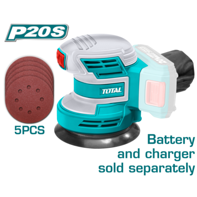 Máy chà nhám tròn dùng pin Lithium 20V (không kèm pin & sạc) Total TROSLI2001