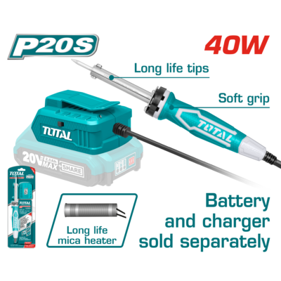 Máy hàn sắt dùng pin Lithium-ion 20V (không kèm pin và sạc) hiệu Total TSILI2001