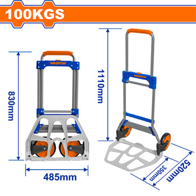 Xe Đẩy Hàng 2 Bánh Gấp Gọn 100kg Wadfow WWB9A10