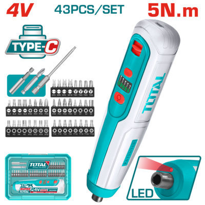 Máy siết vít dùng pin Lithium-Ion 4V (không kèm pin & sạc) Total TSDLI04062