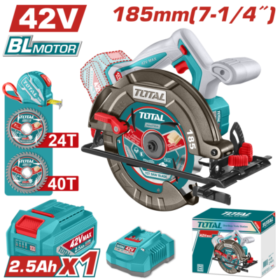 Máy cưa đĩa tròn cầm tay không chổi than dùng pin lithium-ion 42V - Hiệu Total TSLI4218511