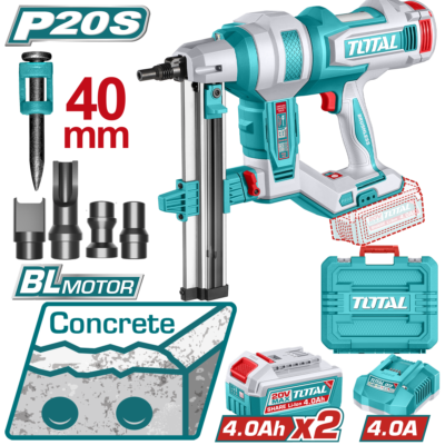 Máy bắn đinh bê tông cầm tay không chổi than dùng pin Lithium-ion 20V Total TCNLI9008
