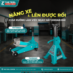 Kích nâng và đội kê TOTAL THT10833, THJS0301 bộ kê đội xe ô tô an toàn