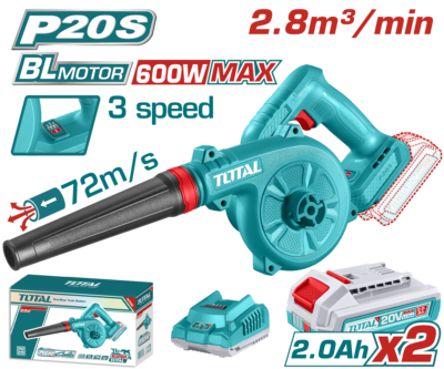 Máy thổi bụi không chổi than dùng pin lithium-ion 20V Total TABLI20682