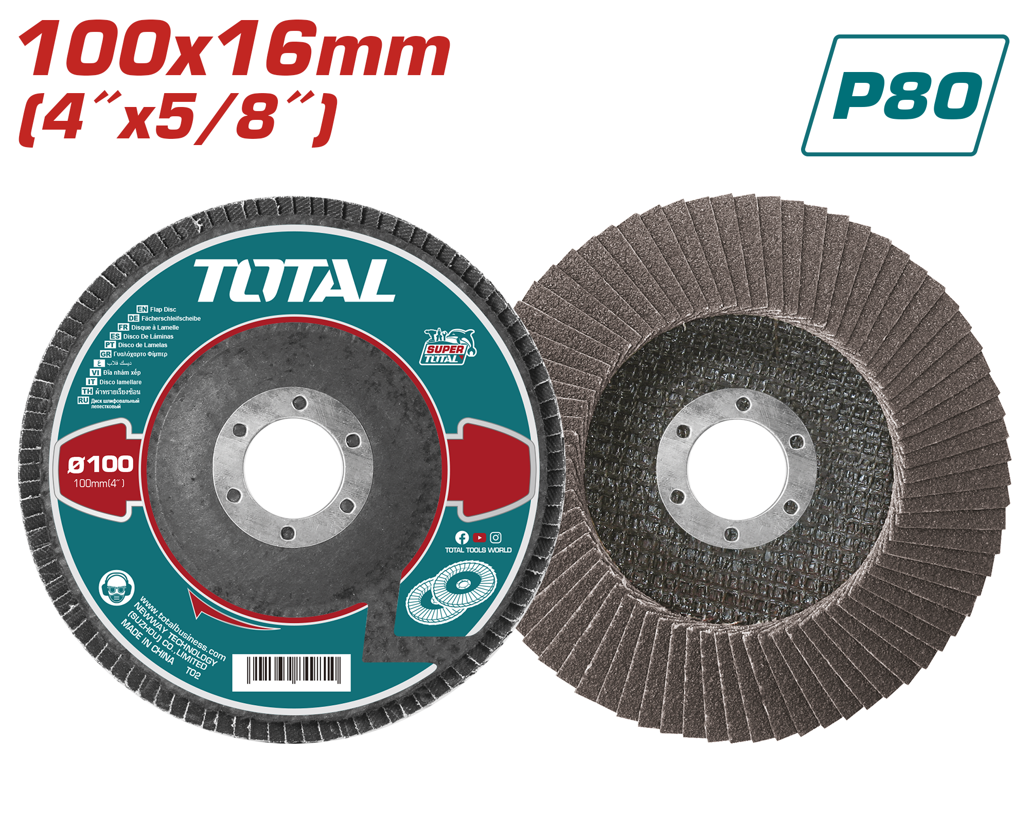 Nhám xếp P80 - 100mm Total (10c/L) TAC6310080