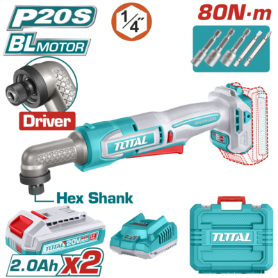 Máy siết vít góc cầm tay không chổi than dùng pin Lithium-ion 20V Total TAIRLI208