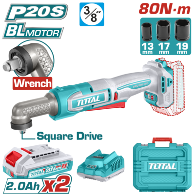 Máy siết buloong góc cầm tay không chổi than dùng pin Lithium-ion 20V Total TAIWLI208