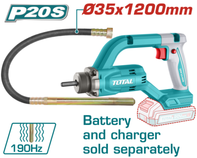 Máy đầm bê tông dùng pin Lithium 20V (không kèm pin & sạc) Total TCVLI202502