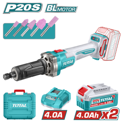 Máy mài khuôn cầm tay không chổi than dùng pin Lithium-ion 20V Total TDGLI20012