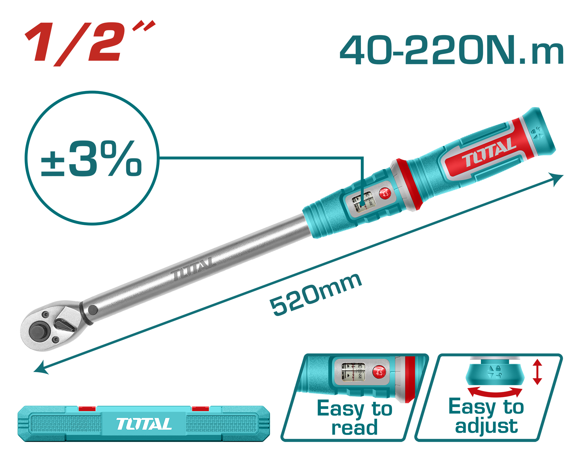 Cần siết lực cài đặt sẵn 1/2 inch Total THPTW1220N6