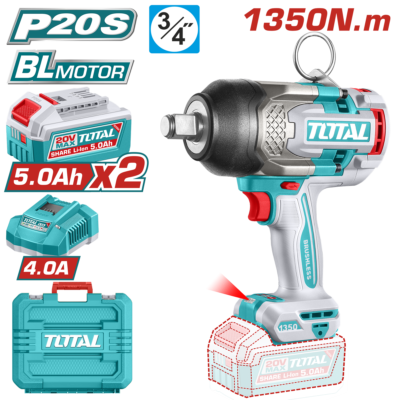 Máy siết buloong không chổi than dùng pin 20V Total TIWLI201356
