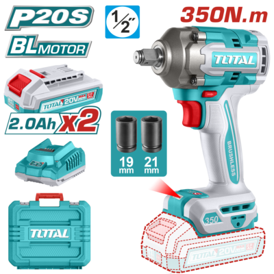 Máy siết bu lông không chổi than dùng pin Lithium-ion 20V Total TIWLI2035