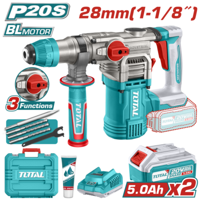 Máy khoan bê tông không chổi than dùng pin Lithium-ion 20V Total TRHLI202885