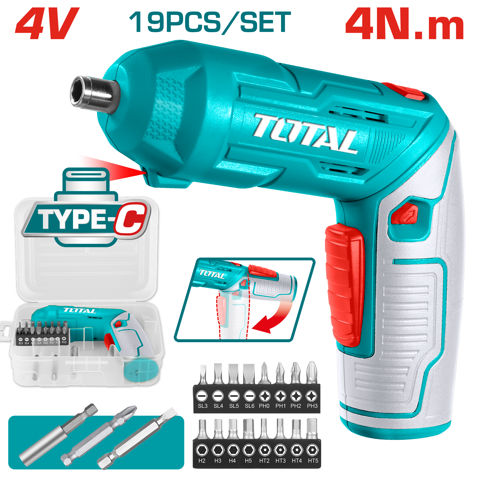 Máy siết vít dùng pin Lithium 4V Total TSDLI0442