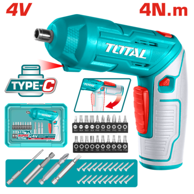 Máy siết vít cầm tay dùng pin Lithium-ion 4V Total TSDLI04425