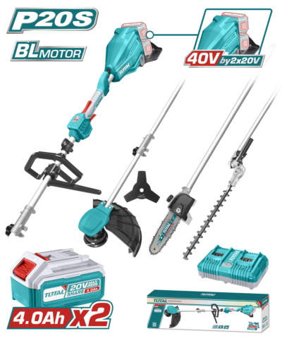 Máy làm vườn đa năng không chổi than dùng pin lithium-ion 40V hiệu Total TSTLI2040386