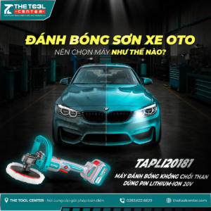 Máy đánh bóng không chổi than dùng pin 20V TOTAL TAPLI20181 cho công việc đánh bóng sơn xe.