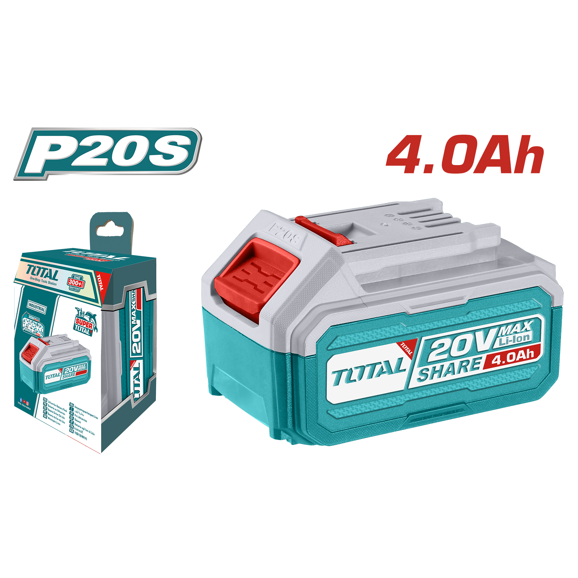 Pin Lithium-Ion 20V/4.0Ah cho dụng cụ dùng pin hiệu Total TFBLI20021