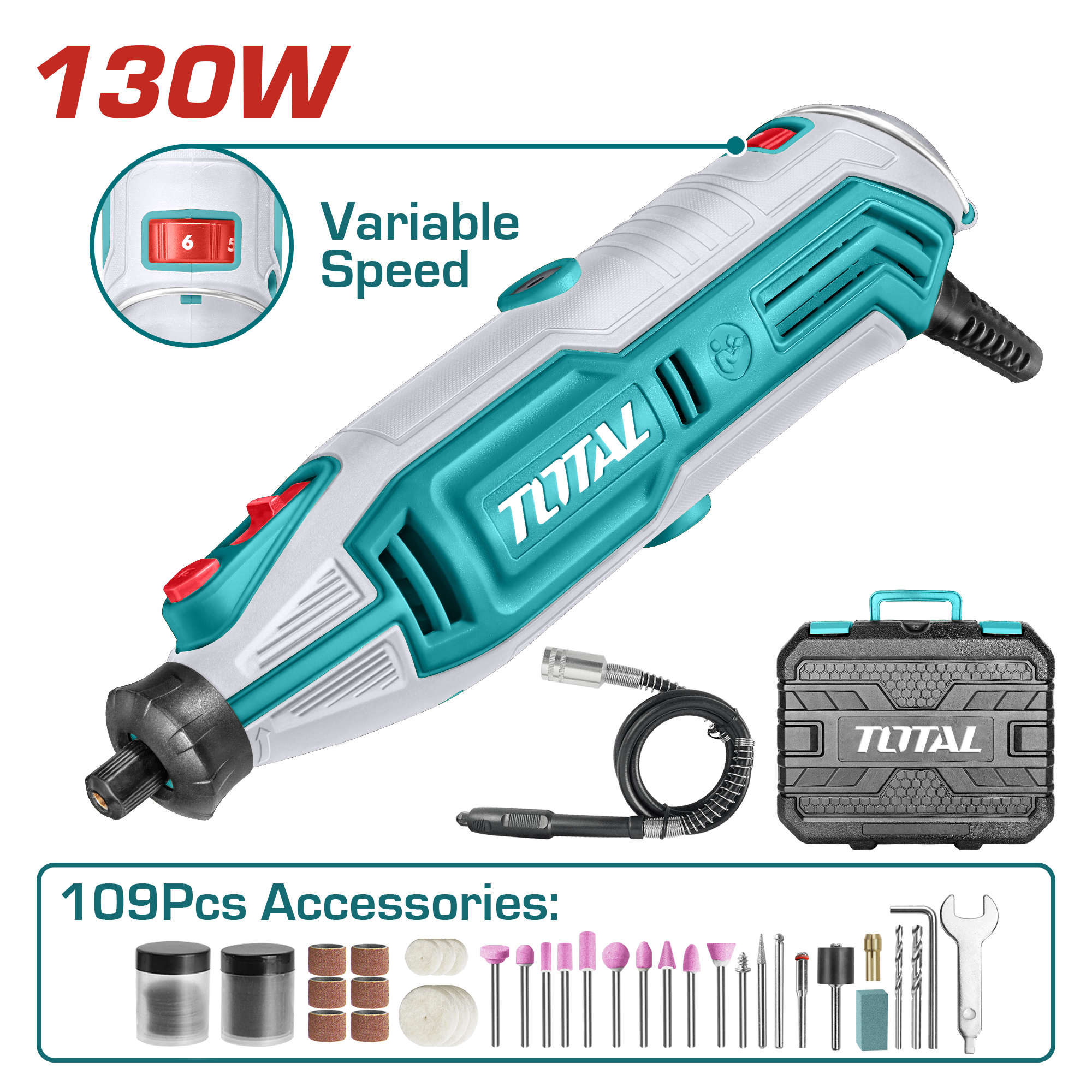 Máy mài khuôn mini 130W Total TG513326
