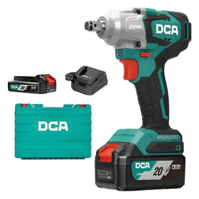 Máy siết bu lông dùng pin 20V không chổi than 320N.m (kèm 1 pin 4.0Ah, sạc) Hiệu DCA ADPB02-18MDM