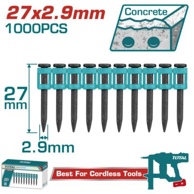 Bộ 10 pcs đinh bắn bê tông liên tục 27mm