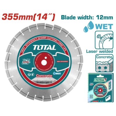 Đĩa cắt bê tông hàn laser 355mm Hiệu TOTAL TAC2113552