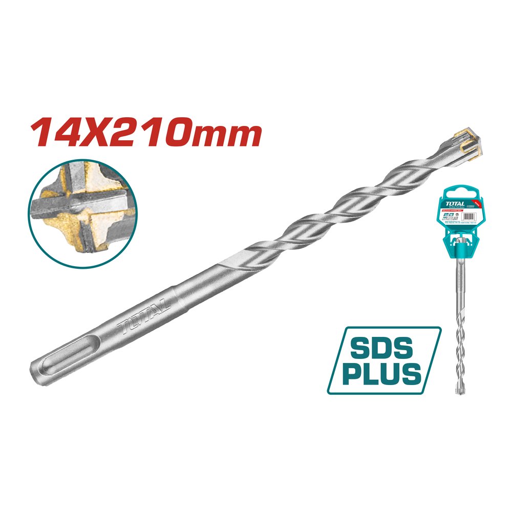 Mũi khoan bê tông gài 4 cạnh (14x210) Hiệu TOTAL TAC311401C
