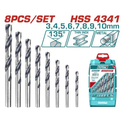 Bộ 8 mũi khoan kim loại Hiệu TOTAL TACSD0085