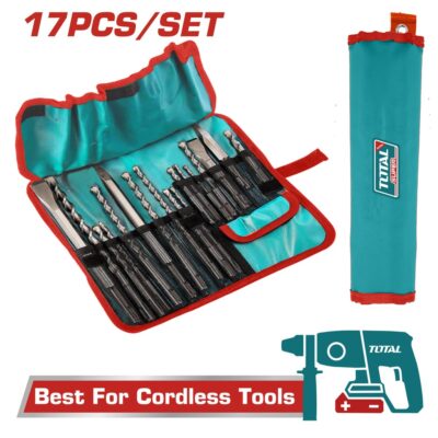 Bộ 17 mũi bê tông và mũi đục đầu gài SDS Hiệu TOTAL TACSD91701