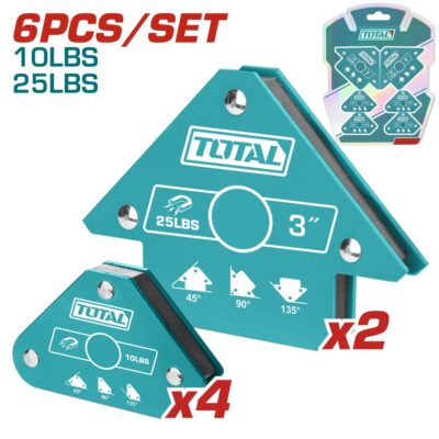 Bộ 6 ke góc nam châm hàn 3 góc hiệu Total TAMWH6002