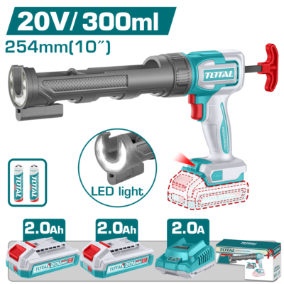 Máy bắn keo 300ml dùng pin 20V Hiệu TOTAL TCGLI20021