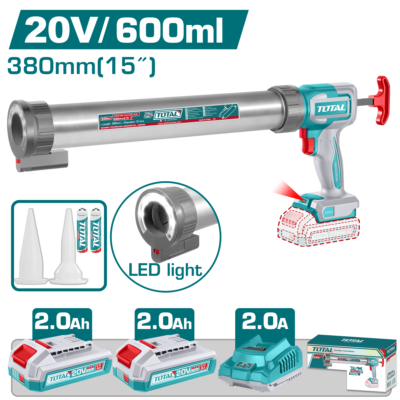 Máy bắn keo 600ml dùng pin 20V Hiệu TOTAL TCGLI20031