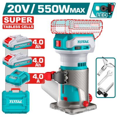 Máy phay gỗ dùng pin 20V Hiệu TOTAL TCRLI34031