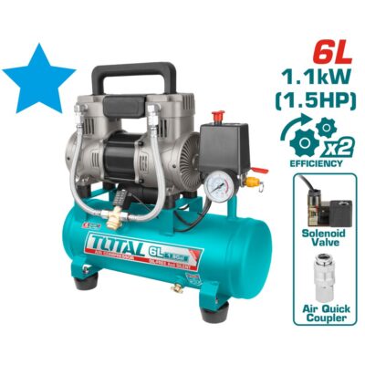 Máy nén khí không dầu 6L/1100W Hiệu TOTAL TCS1110062T