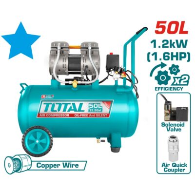 Máy nén khí không dầu 50L/1200W Hiệu TOTAL TCS1120508T