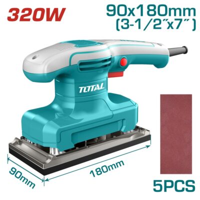 Máy chà nhám chữ nhật cầm tay dùng điện Công suất 320W Hiệu TOTAL TF1301836