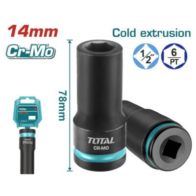 Đầu tuýp tác động sâu 1/2 inch 14mm Hiệu TOTAL THDIS12142L