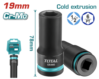 Đầu tuýp tác động sâu 1/2 inch 19mm Hiệu TOTAL THDIS12192L