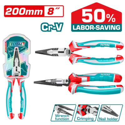 Kềm mũi nhọn mỏ dài cao cấp 200mm Hiệu TOTAL THT221808S