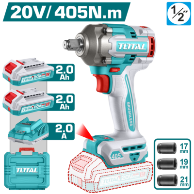 Máy siết buloong không chổi than dùng pin 20V Hiệu TOTAL TIWLI2045