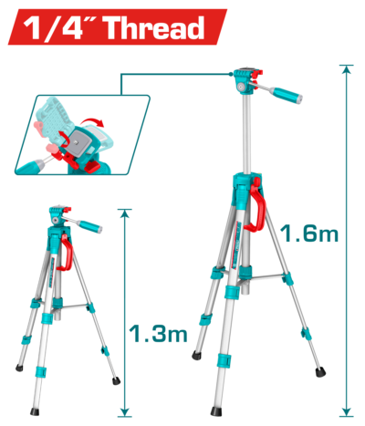 Chân đế lỗ ren 1/4 inch dùng cho máy đo mức cân bằng tia laser xanh Hiệu TOTAL TLLT01581