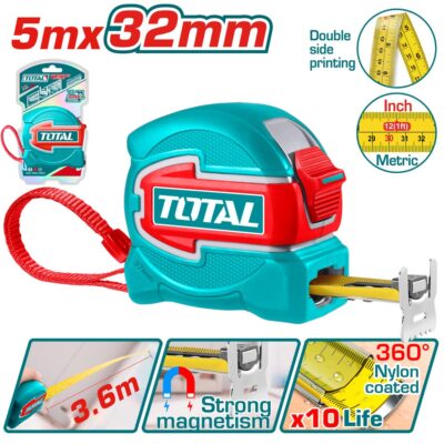 Thước kéo thép nền vàng 5mx32mm Hiệu TOTAL TMT80532