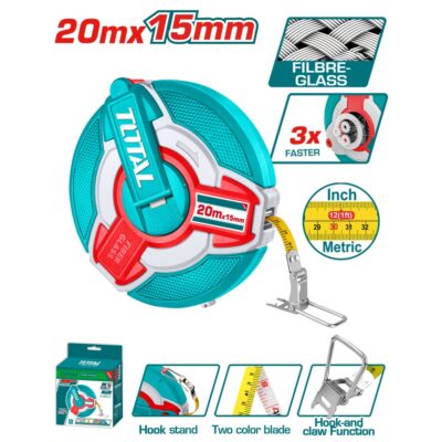 Thước dây sợi thuỷ tinh 20m Hiệu TOTAL TMTF18206