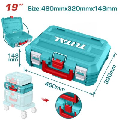 Hộp rỗng bằng nhựa dùng đựng đồ nghề xếp chồng 19 inch Hiệu TOTAL TPBXS102