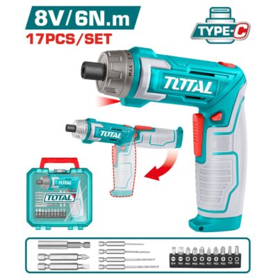 Máy siết vít cầm tay dùng pin Lithium-ion (không kèm sạc) 8V Total TSDLI08025