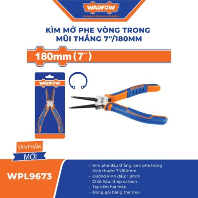 Kềm mở phe mũi thẳng vòng trong 7"/180mm WADFOW WPL9673