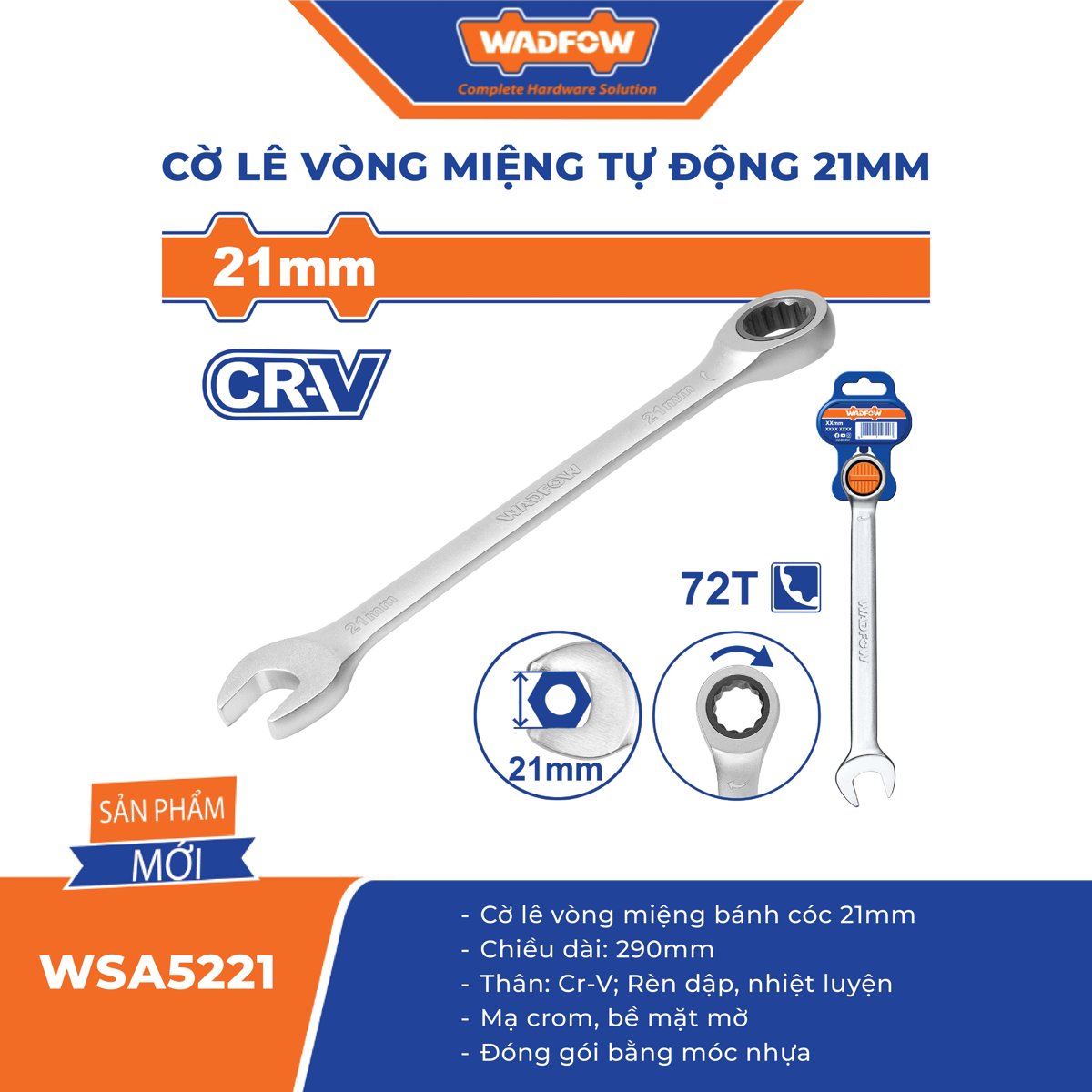 WSA5221_2 Cờ lê vòng miệng tự động 21mm WADFOW WSA5221