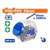 Bộ 100 mũi bắt vít 2 đầu PH2+PH2 65mm WADFOW WSV5KPH265