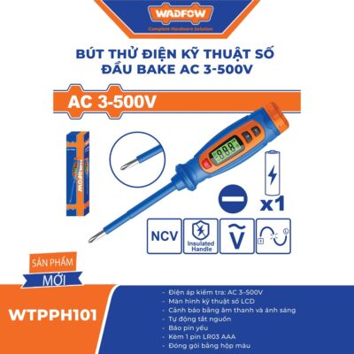 Bút thử điện kỹ thuật số đầu bake AC 3-500V WADFOW WTPPH101